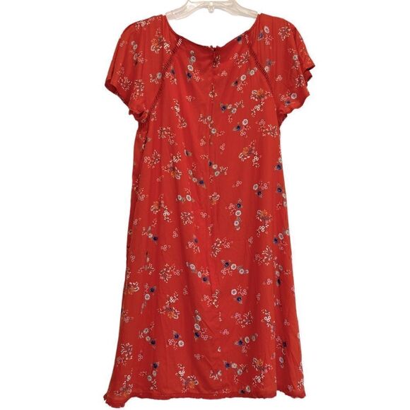 ModCloth Coral Whimsical Wildflowers Shift Dress Size M - Picture 3 of 16
